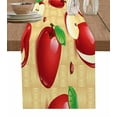 thumbnail image 1 of Table Runner Dresser Scarves 60 Inch Long, Red Apples Ladybug on Retro Weave Texture Linen Dining Table Runners Farmhouse Fruit Tabletop Scarf for Wedding Holiday Party Kitchen, 1 of 7