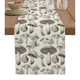 thumbnail image 1 of Table Runner Dresser Scarves 60 Inch Long, Retro Wild Monochrome Mushroom Linen Dining Table Runners Seamless Plant on Beige Tabletop Scarf for Wedding Holiday Party Kitchen, 1 of 7
