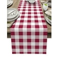 thumbnail image 1 of Table Runner Dresser Scarves 60 Inch Long, Rustic Country Buffalo Plaid Linen Dining Table Runners Classic Fashion Lattice Tabletop Scarf for Wedding Holiday Party Kitchen, 1 of 7