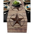 thumbnail image 1 of Table Runner Dresser Scarves 60 Inch Long, Rustic Western Country Star Vintage Wooden Plank Linen Dining Table Runners Wood Grain Tabletop Scarf for Wedding Holiday Party Kitchen, 1 of 7
