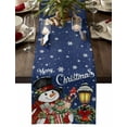 thumbnail image 1 of Table Runner Dresser Scarves 60 Inch Long,Winter Snowman Cardinal Xmas Gift Linen Dining Table Runners, 1 of 9