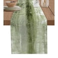 thumbnail image 1 of Table Runner Dresser Scarves 70 Inch Long, Abstract Sage Green Oil Painting Linen Dining Table Runners Retro Rustic Graffiti Artwork Tabletop Scarf for Wedding Holiday Party Kitchen, 1 of 7