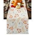 thumbnail image 1 of Table Runner Dresser Scarves 70 Inch Long, Autumn Watercolor White Pumpkin Linen Dining Table Runners Fall Maple Leaves on Burlap Cotton Tabletop Scarf for Wedding Holiday Party Kitchen, 1 of 7