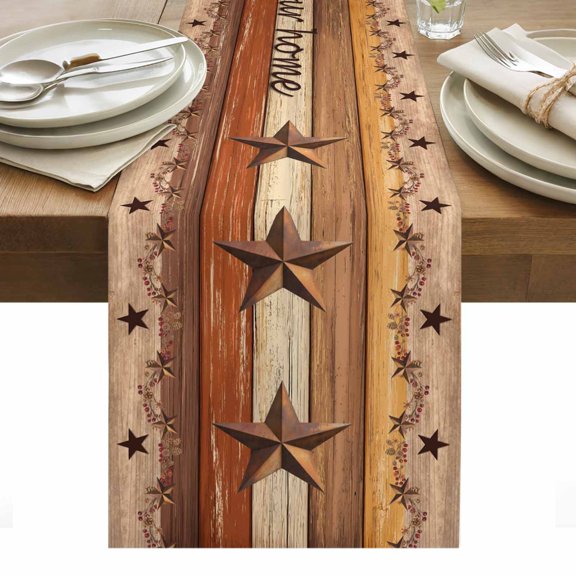 Table Runner Dresser Scarves 70 Inch Long,Bless Our Home Words Linen Dining Table Runners