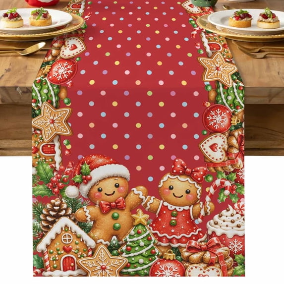 Table Runner Dresser Scarves 70 Inch Long,Christmas Pine Tree Linen ...
