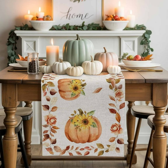 Table Runner Dresser Scarves 70 Inch Long,Colored Pencil Linen Dining Table Runners Tabletop Scarf for Wedding Holiday Party Kitchen