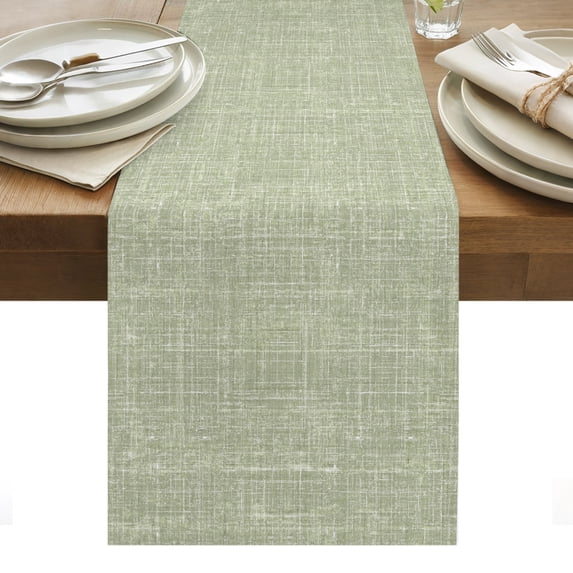 Table Jpeg Table Runner Dresser Scarves 70 Inch Long,Farm Sage Green Linen Texture ...
