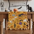 thumbnail image 1 of Table Runner Dresser Scarves 70 Inch Long,Halloween Pumpkin Ghost Face Black Cat Linen Dining Table Runners Bat Cartoon Style Tabletop Scarf for Wedding Holiday Party Kitchen, 1 of 9