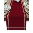 thumbnail image 1 of Table Runner Dresser Scarves 70 Inch Long, Minimalist Art Burgundy Red Color Linen Dining Table Runners Solid Pure Dark Maroon Tabletop Scarf for Wedding Holiday Party Kitchen, 1 of 7