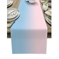thumbnail image 1 of Table Runner Dresser Scarves 70 Inch Long, Modern Abstract Ombre Color Art Linen Dining Table Runners Minimalist Pink Blue Gradient Tabletop Scarf for Wedding Holiday Party Kitchen, 1 of 7