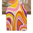 thumbnail image 1 of Table Runner Dresser Scarves 70 Inch Long, Modern Abstract Psychedelic Aesthetic Linen Dining Table Runners Groovy Geometric Art Swirling Tabletop Scarf for Wedding Holiday Party Kitchen, 1 of 7