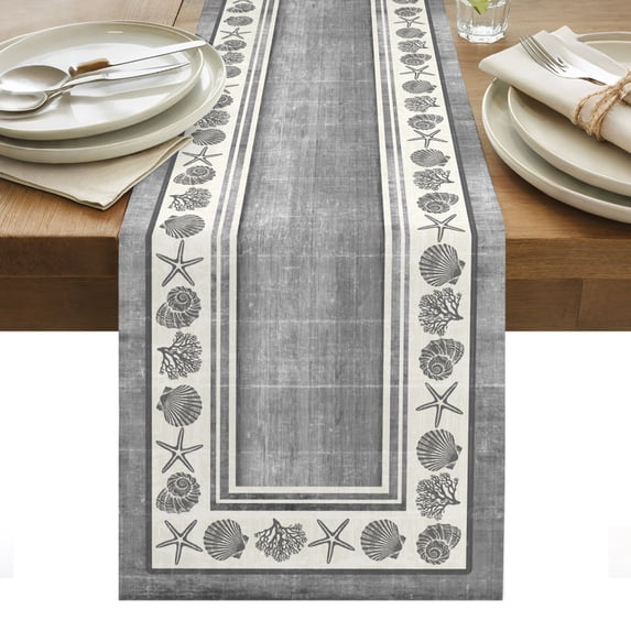 Table Runner Dresser Scarves 70 Inch Long,Ocean Shells,Coral Starfish ...
