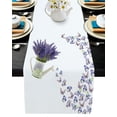 thumbnail image 1 of Table Runner Dresser Scarves 70 Inch Long, Rustic Lavender Floral in Can Linen Dining Table Runners FarmHouse Butterfly Tabletop Scarf for Wedding Holiday Party Kitchen, 1 of 7