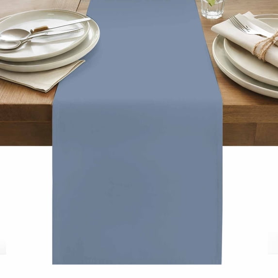 Table Runner Dresser Scarves 70 Inch Long,Solid Pure Cyan Light Blue Linen Dining Table Runners