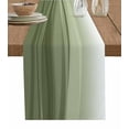 thumbnail image 1 of Table Runner Dresser Scarves 72 Inch Long,Abstract Sage Green Wave Stripe Linen Dining Table Runners Minimalist Art Color Gradient Tabletop Scarf for Wedding Holiday Party Kitchen, 1 of 9
