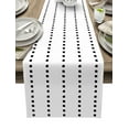 thumbnail image 1 of Table Runner Dresser Scarves 72 Inch Long, Boho Black Geometric Dots on White Linen Dining Table Runners Modern Simplistic Style Tabletop Scarf for Wedding Holiday Party Kitchen, 1 of 7