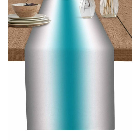 Table Runner Dresser Scarves 72 Inch Long,Country Gray Teal Ombre Art Linen Dining Table Runners Abstract Minimalist Color Texture Tabletop Scarf for Wedding Holiday Party Kitchen