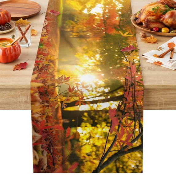 Table Runner Dresser Scarves 72 Inch Long,Countryside Autumn Maple Leaf ...