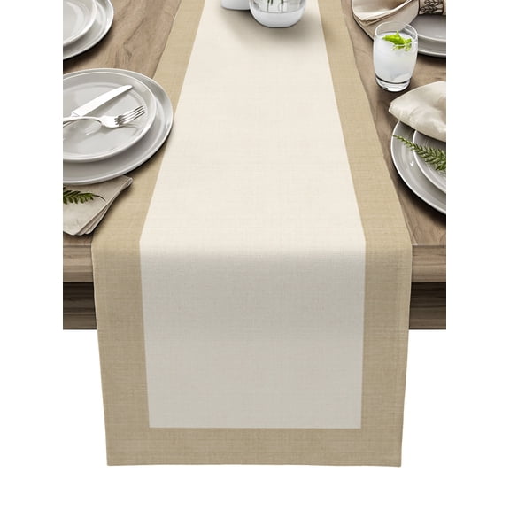 Table Runner Dresser Scarves 72 Inch Long, Farmhouse Rural Retro Burlap Linen Dining Table Runners Vintage Rustic Linen Cotton Flax Tabletop Scarf for Wedding Holiday Party Kitchen