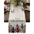 thumbnail image 1 of Table Runner Dresser Scarves 72 Inch Long, Merry Christmas Tree Sketch on Linen Linen Dining Table Runners Checker Leopard Stripe Tabletop Scarf for Wedding Holiday Party Kitchen, 1 of 7