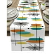 thumbnail image 1 of Table Runner Dresser Scarves 72 Inch Long, Mid-Century Abstract Ellipse Line Linen Dining Table Runners Color Block on White Tabletop Scarf for Wedding Holiday Party Kitchen, 1 of 7