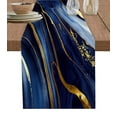 thumbnail image 1 of Table Runner Dresser Scarves 72 Inch Long, Natural Blue Marble Stone with Gold Lines Linen Dining Table Runners Wild Agate Granite Texture Tabletop Scarf for Wedding Holiday Party Kitchen, 1 of 7