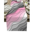 thumbnail image 1 of Table Runner Dresser Scarves 72 Inch Long, Pink and Grey Gradient Modern Geometric Linen Dining Table Runners Abstract Beach Tabletop Scarf for Wedding Holiday Party Kitchen, 1 of 7