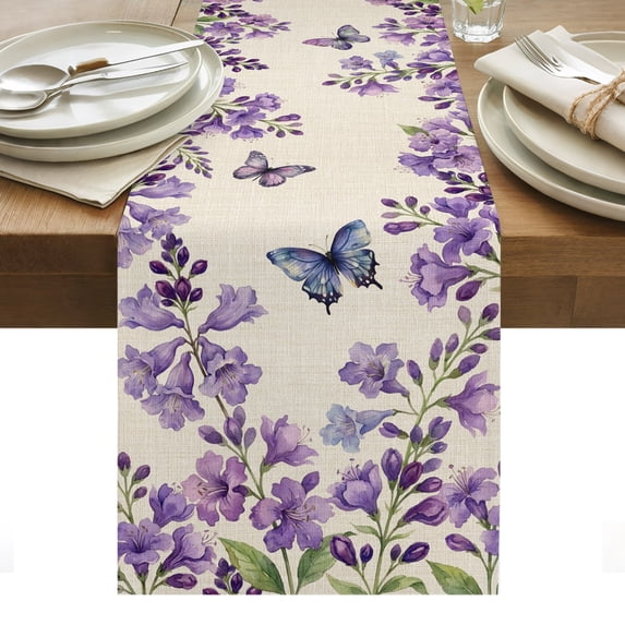Table Runner Dresser Scarves 72 Inch Long,Purple Wildflower Farm ...