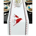 thumbnail image 1 of Table Runner Dresser Scarves 72 Inch Long, Red Cardinal Bird Animal on White Linen Dining Table Runners Farmhouse Animals Black Line Tabletop Scarf for Wedding Holiday Party Kitchen, 1 of 7