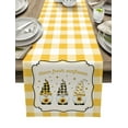 thumbnail image 1 of Table Runner Dresser Scarves 72 Inch Long, Rural Farm Sunflowers Gnomes Linen Dining Table Runners Yellow White Buffalo Checked Tabletop Scarf for Wedding Holiday Party Kitchen, 1 of 7