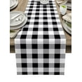 thumbnail image 1 of Table Runner Dresser Scarves 72 Inch Long, Rustic Farmhouse Buffalo Check Plaid Linen Dining Table Runners White Black Tabletop Scarf for Wedding Holiday Party Kitchen, 1 of 7