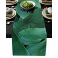 thumbnail image 1 of Table Runner Dresser Scarves 72 Inch Long, Rustic Green Leaves Summer Tropical Plant Linen Dining Table Runners Farm Country Style Tabletop Scarf for Wedding Holiday Party Kitchen, 1 of 7