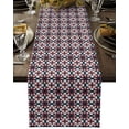 thumbnail image 1 of Table Runner Dresser Scarves 72 Inch Long, Seamless Abstract Floral Texture Linen Dining Table Runners Geometric Tile Checker Tabletop Scarf for Wedding Holiday Party Kitchen, 1 of 7