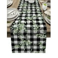 thumbnail image 1 of Table Runner Dresser Scarves 72 Inch Long, Summer Natural Plant Watercolor Leaf Linen Dining Table Runners Black and White Buffalo Plaid Tabletop Scarf for Wedding Holiday Party Kitchen, 1 of 7