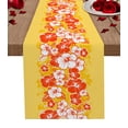 thumbnail image 1 of Table Runner Dresser Scarves 72 Inch Long, Tropical Blossom Flower Texture Linen Dining Table Runners Summer Floral Leaves on Yellow Tabletop Scarf for Wedding Holiday Party Kitchen, 1 of 7