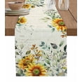 thumbnail image 1 of Table Runner Dresser Scarves 72 Inch Long,Watercolor Blossom Sunflower Leaves Linen Dining Table Runners Plant on Retro Letter Back Tabletop Scarf for Wedding Holiday Party Kitchen, 1 of 9
