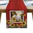 thumbnail image 1 of Table Runner Dresser Scarves 72 Inch Long, Watercolor Farm Cow and Sunflowers Linen Dining Table Runners Red Rural Barn Farmhouse Tabletop Scarf for Wedding Holiday Party Kitchen, 1 of 7