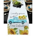 thumbnail image 1 of Table Runner Dresser Scarves 72 Inch Long, Watercolor Farm Teal Truck Sunflowers Linen Dining Table Runners Farmhouse White Tabletop Scarf for Wedding Holiday Party Kitchen, 1 of 7