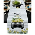 thumbnail image 1 of Table Runner Dresser Scarves 72 Inch Long, Watercolor Fruit Lemons on Truck Linen Dining Table Runners Farm Wood Plank and Grid Tabletop Scarf for Wedding Holiday Party Kitchen, 1 of 7