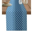 thumbnail image 1 of Table Runner Dresser Scarves 72 Inch Long, Wave Dotted Line Texture Linen Dining Table Runners Modern Blue Gradient Ombre Tabletop Scarf for Wedding Holiday Party Kitchen, 1 of 7