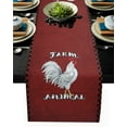 thumbnail image 1 of Table Runner Dresser Scarves 72 Inch Long, White Farm Rooster Animal Linen Dining Table Runners Red Rustic Wood Plank Tabletop Scarf for Wedding Holiday Party Kitchen, 1 of 7