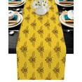 thumbnail image 1 of Table Runner Dresser Scarves 72 Inch Long, Wildlife Animal Queen Bee Linen Dining Table Runners Farmhouse Yellow Background Tabletop Scarf for Wedding Holiday Party Kitchen, 1 of 7