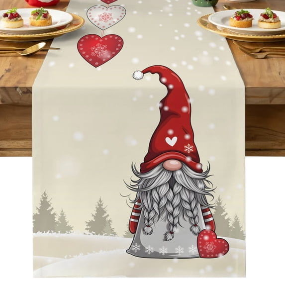 Table Runner Dresser Scarves 90 Inch Long,Christmas Dwarfs Love Hearts ...