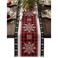 thumbnail image 1 of Table Runner Dresser Scarves 90 Inch Long,Christmas Winter Snowflake Red Ripple Linen Dining Table Runners, 1 of 9