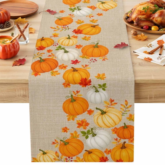 Table Runner Dresser Scarves 90 Inch Long,Fall Rustic Pumpkin Maple ...