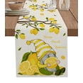 thumbnail image 1 of Table Runner Dresser Scarves 90 Inch Long, Farm Cute Gnome with Yellow Lemon Linen Dining Table Runners Summer Fruit Tree on Flax Linen Tabletop Scarf for Wedding Holiday Party Kitchen, 1 of 7