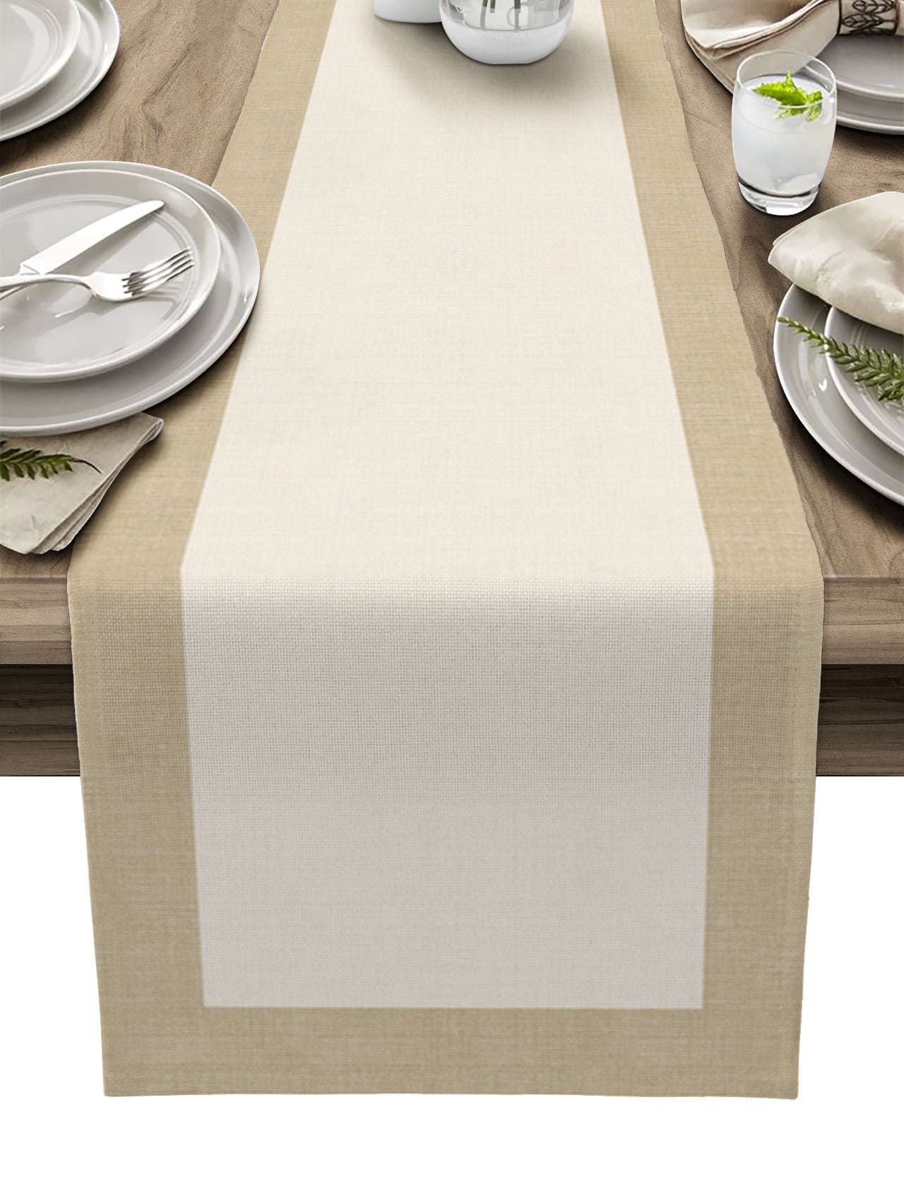 Table Runner Dresser Scarves 90 Inch Long, Farmhouse Rural Retro Burlap Linen Dining Table Runners Vintage Rustic Linen Cotton Flax Tabletop Scarf for Wedding Holiday Party Kitchen