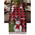 thumbnail image 1 of Table Runner Dresser Scarves 90 Inch Long,Let Snow Words on Red Black Plaid Linen Dining Table Runners, 1 of 9