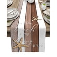 thumbnail image 1 of Table Runner Dresser Scarves 90 Inch Long, Marine Ocean Starfish and Beach Quote Linen Dining Table Runners Colorful Rural Farm Wood Barn Tabletop Scarf for Wedding Holiday Party Kitchen, 1 of 7
