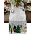 thumbnail image 1 of Table Runner Dresser Scarves 90 Inch Long,Merry Xmas Tree Green Plaid Linen Dining Table Runners, 1 of 9